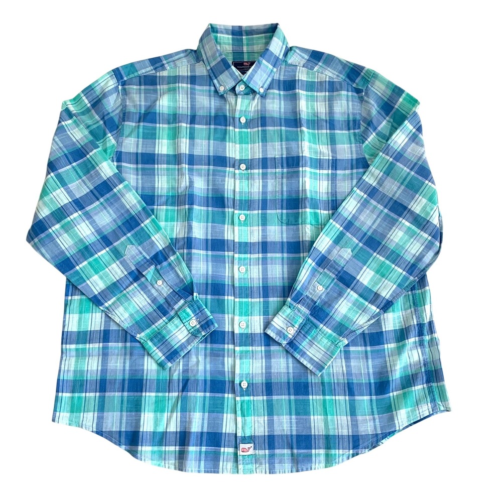 Vineyard Vines XL Classic Fit Murray Shirt Blue Cotton